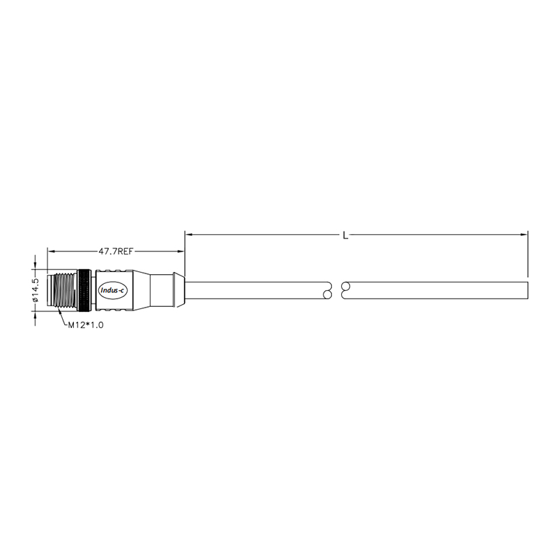 CAN BUS M12 A code 5pin male straight molded cable,shielded